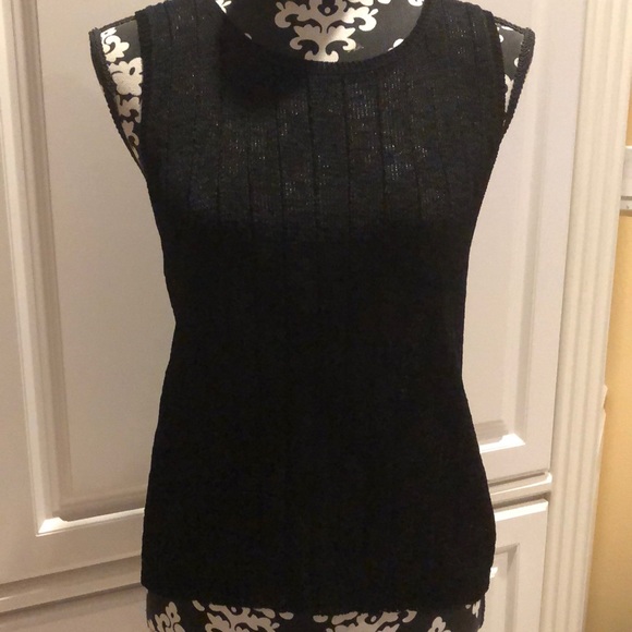 S.M.L. Design Two-piece Tank & Cardigan semi-sheer knit, mother of pearl buttons - Picture 2 of 10